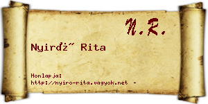 Nyirő Rita névjegykártya