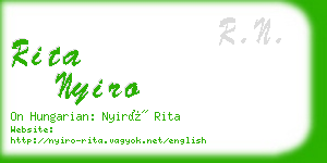 rita nyiro business card